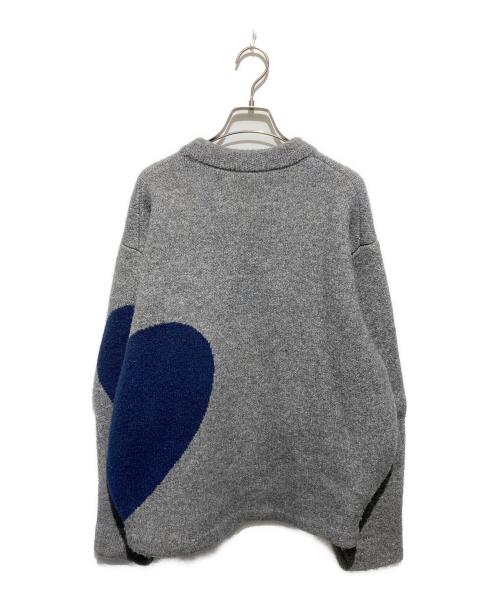 NKNIT（ンニット）NKNIT (ンニット) クルーネックハートニットプルオーバー ネイビーの古着・服飾アイテム