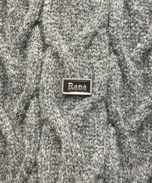 Rene（ルネ）Rene (ルネ) 異素材ケーブルニットワンピース グレー サイズ:36の古着・服飾アイテム