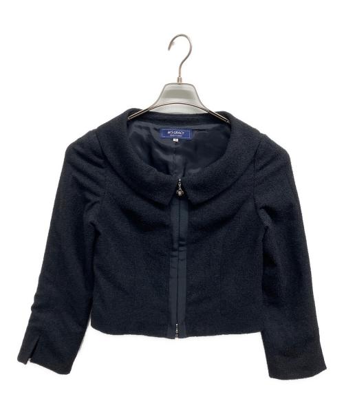 M'S GRACY（エムズグレイシー）M'S GRACY (エムズグレイシー) ジップアップジャケット ネイビー サイズ:40の古着・服飾アイテム