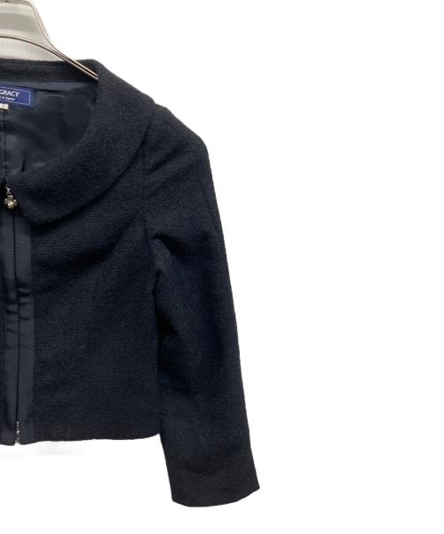 M'S GRACY（エムズグレイシー）M'S GRACY (エムズグレイシー) ジップアップジャケット ネイビー サイズ:40の古着・服飾アイテム