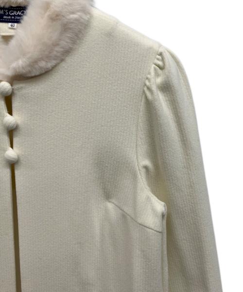 M'S GRACY（エムズグレイシー）M'S GRACY (エムズグレイシー) フェイクファーコート オフホワイト サイズ:40の古着・服飾アイテム