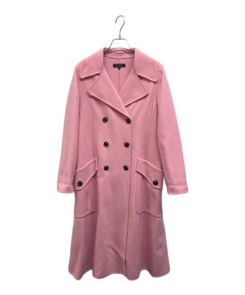 DUAL VIEW（デュアルヴュー）DUAL VIEW (デュアルヴュー) ダブルロングコート ピンク サイズ:40の古着・服飾アイテム