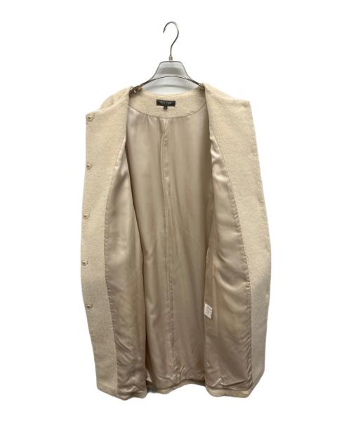DUAL VIEW（デュアルヴュー）DUAL VIEW (デュアルヴュー) アルパカシャギーノーカラーコート アイボリー サイズ:42の古着・服飾アイテム