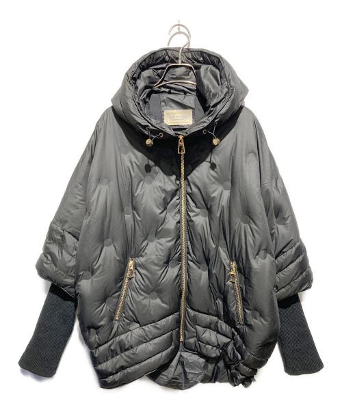 La MODE（ラモード）La MODE (ラモード) ニットドッキングドットダウンジャケット ブラック サイズ:Mの古着・服飾アイテム