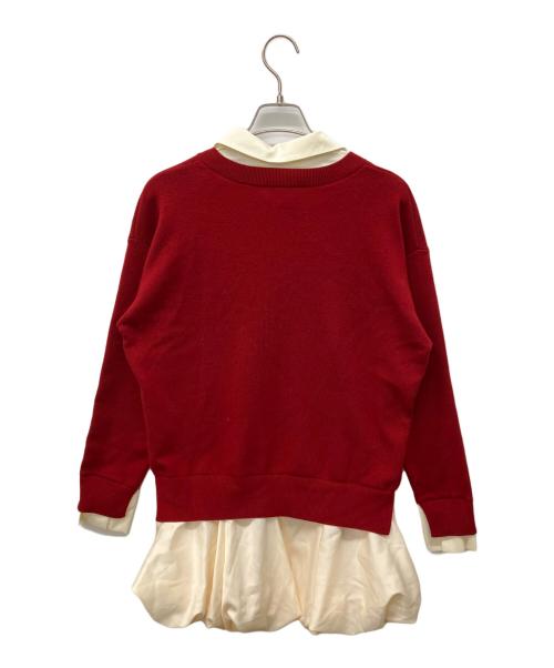 Lily Brown（リリーブラウン）Lily Brown (リリーブラウン) ニットドッキングバルーンワンピース レッド サイズ:FREEの古着・服飾アイテム