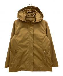 Aquascutum（アクアスキュータム）の古着「グロッシーツイル フーテッドパーカー　ジップアップジャケット」｜ブラウン