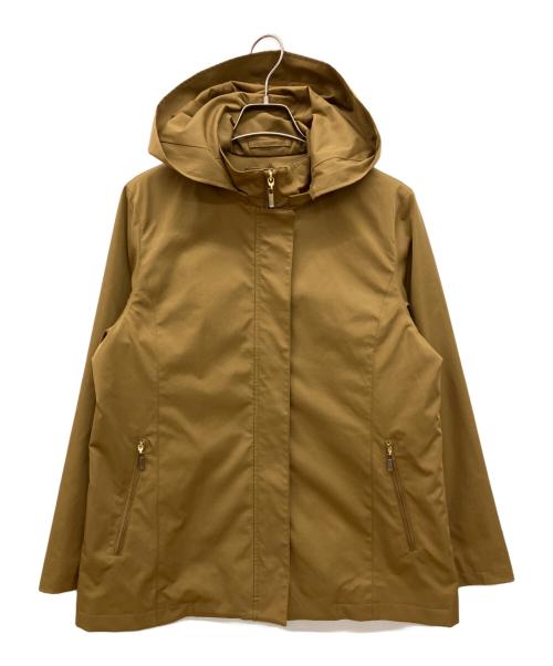 Aquascutum（アクアスキュータム）Aquascutum (アクアスキュータム) グロッシーツイル フーテッドパーカー　ジップアップジャケット ブラウン サイズ:10の古着・服飾アイテム