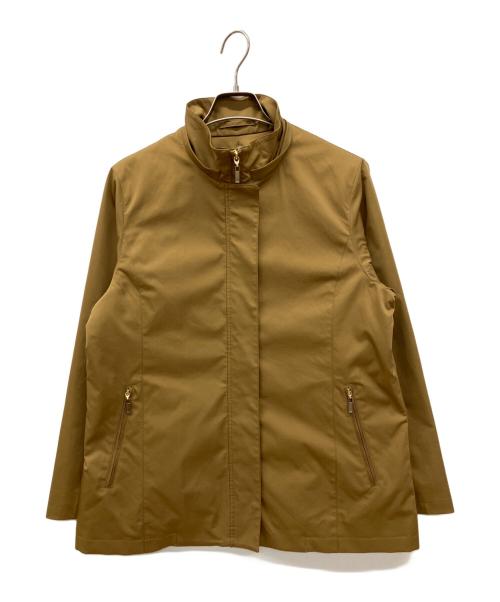 Aquascutum（アクアスキュータム）Aquascutum (アクアスキュータム) グロッシーツイル フーテッドパーカー　ジップアップジャケット ブラウン サイズ:10の古着・服飾アイテム