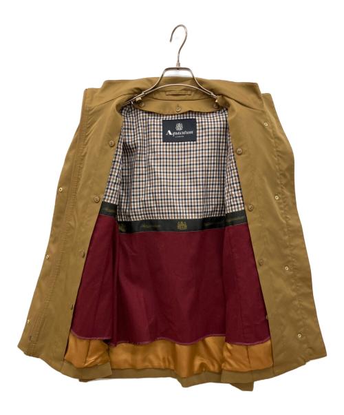 Aquascutum（アクアスキュータム）Aquascutum (アクアスキュータム) グロッシーツイル フーテッドパーカー　ジップアップジャケット ブラウン サイズ:10の古着・服飾アイテム