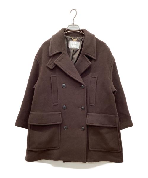 SLOBE IENA（スローブ イエナ）SLOBE IENA (スローブ イエナ) メルトンビッグPコート ブラウン サイズ:36の古着・服飾アイテム