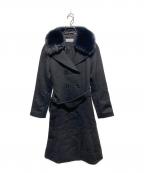 BARNEYS NEWYORKバーニーズ・ニューヨーク）の古着「フォックスファーカラーカシミヤコート」｜ブラック