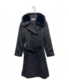 BARNEYS NEWYORK（バーニーズ・ニューヨーク）の古着「フォックスファーカラーカシミヤコート」｜ブラック