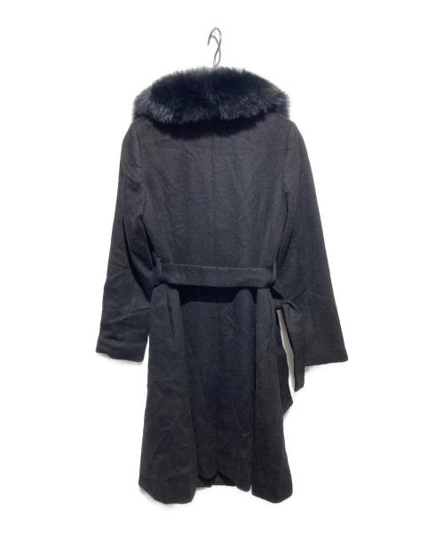 BARNEYS NEWYORK（バーニーズ・ニューヨーク）BARNEYS NEWYORK (バーニーズ・ニューヨーク) フォックスファーカラーカシミヤコート ブラック サイズ:FREEの古着・服飾アイテム
