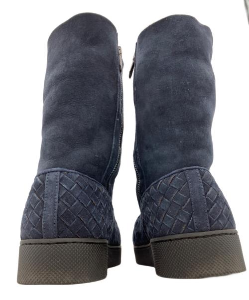BOTTEGA VENETA（ボッテガベネタ）BOTTEGA VENETA (ボッテガベネタ) レースアップムートンブーツ ネイビー サイズ:SIZE 37の古着・服飾アイテム
