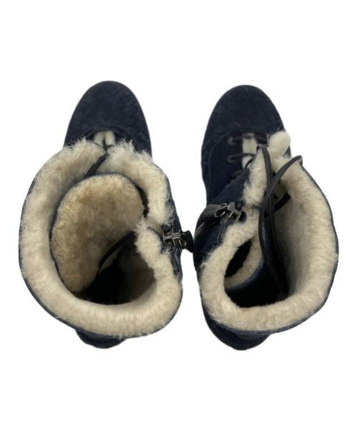 BOTTEGA VENETA（ボッテガベネタ）BOTTEGA VENETA (ボッテガベネタ) レースアップムートンブーツ ネイビー サイズ:SIZE 37の古着・服飾アイテム