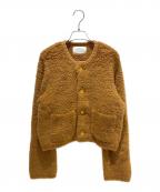 MACPHEEマカフィー）の古着「ムートン クルーネックカーディガン」｜ブラウン