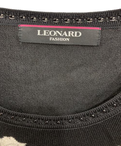 LEONARD（レオナール）LEONARD (レオナール) ビーズ刺繍ニット ブラック サイズ:40の古着・服飾アイテム