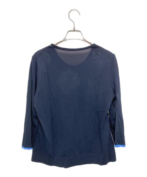 LAONARD FASHION（レオナール ファッション）LAONARD FASHION (レオナール ファッション) 切替ニット ブラック×ブルー サイズ:40の古着・服飾アイテム