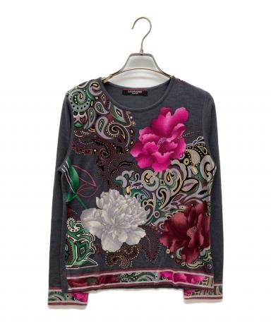 中古・古着通販】LAONARD (レオナード) カシミヤシルク花柄クルー