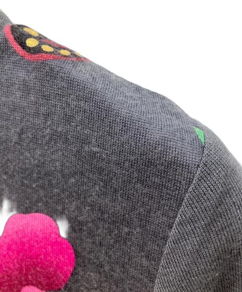 LAONARD（レオナード）LAONARD (レオナード) カシミヤシルク花柄クルーネックニット グレー サイズ:40の古着・服飾アイテム