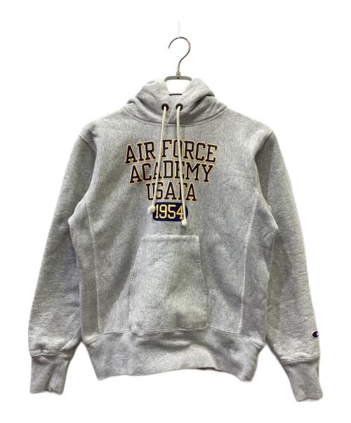 Champion REVERSE WEAVE（チャンピオン リバース ウィーブ）Champion REVERSE WEAVE (チャンピオン リバース ウィーブ) フーデッドスウェットシャツ ライトグレー サイズ:Lの古着・服飾アイテム
