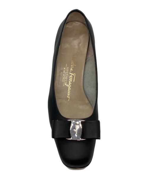 Salvatore Ferragamo（サルヴァトーレ フェラガモ）Salvatore Ferragamo (サルヴァトーレ フェラガモ) リボンパンプス ブラック サイズ:6の古着・服飾アイテム