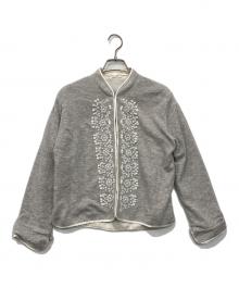 house of lotus（ハウスオブロータス）の古着「ビーズ刺繍カーディガン」｜グレー