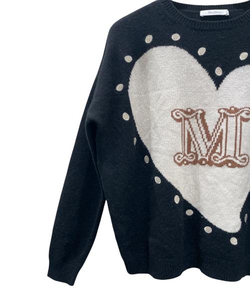 MaxMara（マックスマーラ）MaxMara (マックスマーラ) Panaria wool sweater / Mロゴウールカシミヤニット ブラック サイズ:Sの古着・服飾アイテム