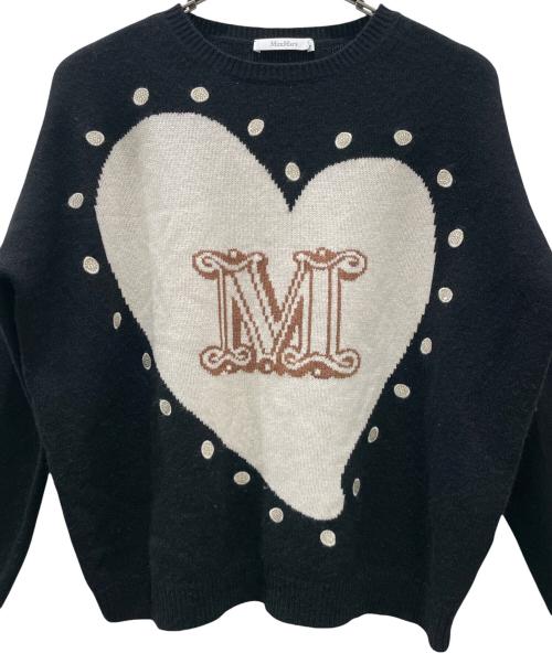 MaxMara（マックスマーラ）MaxMara (マックスマーラ) Panaria wool sweater / Mロゴウールカシミヤニット ブラック サイズ:Sの古着・服飾アイテム