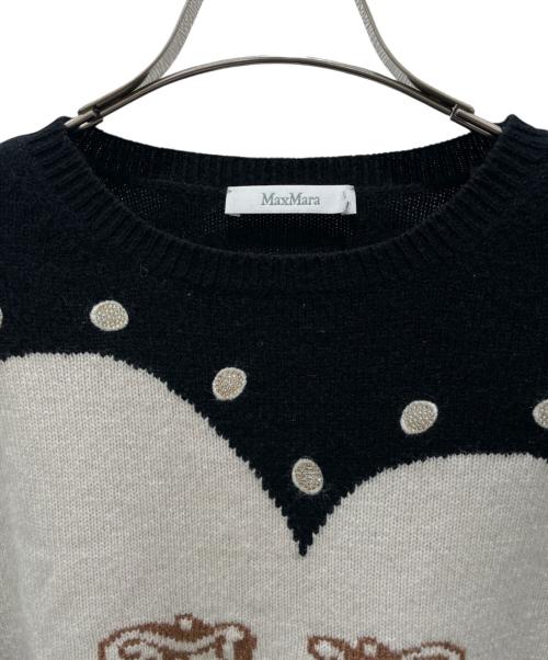 MaxMara（マックスマーラ）MaxMara (マックスマーラ) Panaria wool sweater / Mロゴウールカシミヤニット ブラック サイズ:Sの古着・服飾アイテム