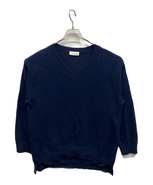 LACOSTE（ラコステ）LACOSTE (ラコステ) カシミヤ混Vネックニット ネイビー サイズ:38の古着・服飾アイテム
