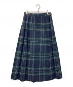 O'NEIL OF DUBLINオニールオブダブリン）の古着「2カラーコンビキルトチェックスカート」｜ネイビー