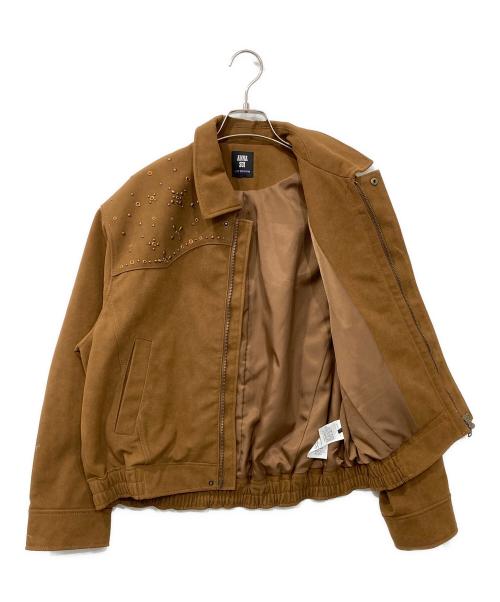 Lily Brown（リリーブラウン）Lily Brown (リリーブラウン) ANNA SUI (アナスイ) バタフライスタッズブルゾン ブラウン サイズ:ONEの古着・服飾アイテム