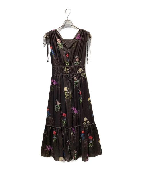 Snidel（スナイデル）Snidel (スナイデル) フラワードロストディティールワンピース ブラウン サイズ:SIZE 0の古着・服飾アイテム