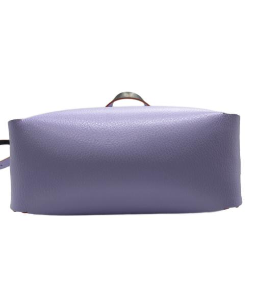 beautiful people（ビューティフルピープル）beautiful people (ビューティフルピープル) mini cake bag in double sided cowhide ブラック×パープルの古着・服飾アイテム