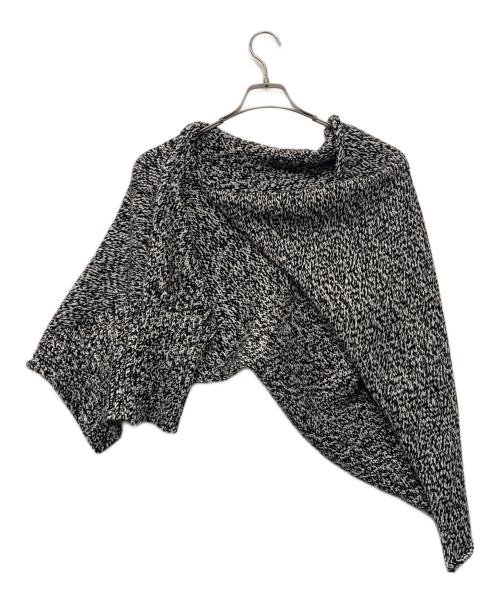 ISSEY MIYAKE（イッセイミヤケ）ISSEY MIYAKE (イッセイミヤケ) BROBDINGNAG KNIT cropped top/ショート丈ニット ブラック×ホワイト サイズ:2の古着・服飾アイテム