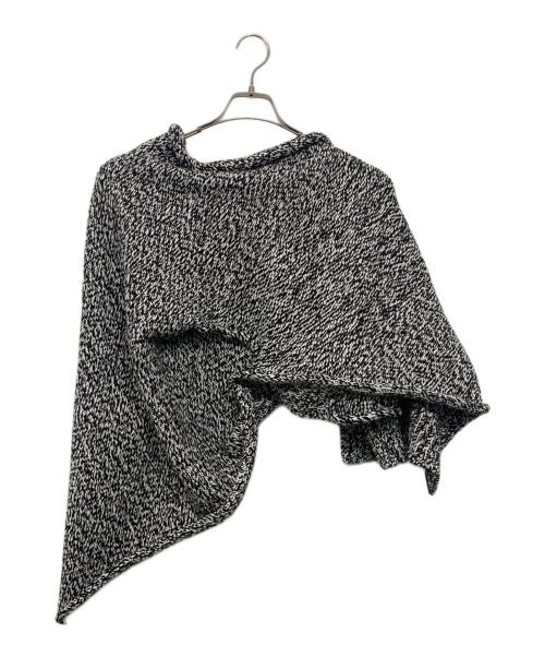 ISSEY MIYAKE（イッセイミヤケ）ISSEY MIYAKE (イッセイミヤケ) BROBDINGNAG KNIT cropped top/ショート丈ニット ブラック×ホワイト サイズ:2の古着・服飾アイテム
