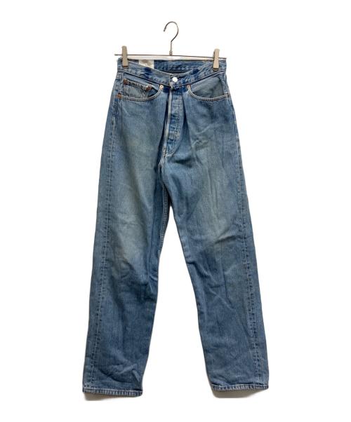 Mediam（ミディアム）Mediam (ミディアム) タックデニムパンツ インディゴ サイズ:28の古着・服飾アイテム