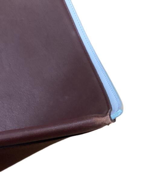 JIL SANDER（ジルサンダー）JIL SANDER (ジルサンダー) border leather tote ブラウンの古着・服飾アイテム