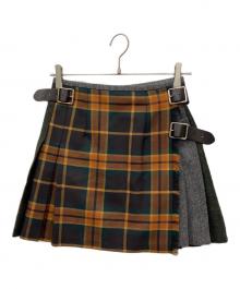 O'NEIL OF DUBLIN（オニールオブダブリン）の古着「コンビネーションキルトミニスカート」｜ブラウン