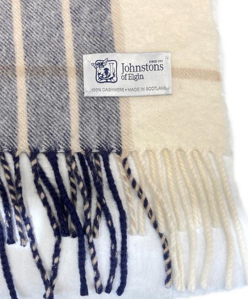 JOHNSTONS OF ELGIN（ジョンストンズオブエルガン）JOHNSTONS OF ELGIN (ジョンストンズオブエルガン) カシミヤ100％大判ストール ネイビーの古着・服飾アイテム