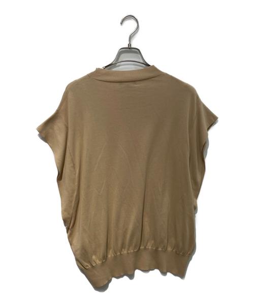 DRAWER（ドゥロワー）DRAWER (ドゥロワー) 18G天竺レイヤーショートスリーブニット ベージュ サイズ:1の古着・服飾アイテム