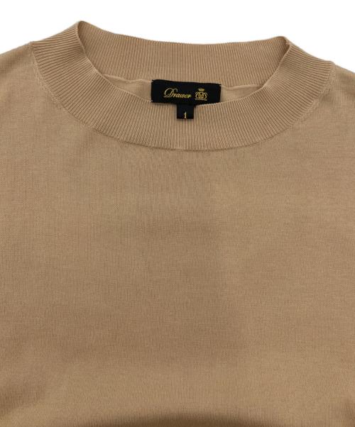 DRAWER（ドゥロワー）DRAWER (ドゥロワー) 18G天竺レイヤーショートスリーブニット ベージュ サイズ:1の古着・服飾アイテム