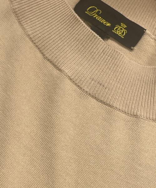 DRAWER（ドゥロワー）DRAWER (ドゥロワー) 18G天竺レイヤーショートスリーブニット ベージュ サイズ:1の古着・服飾アイテム