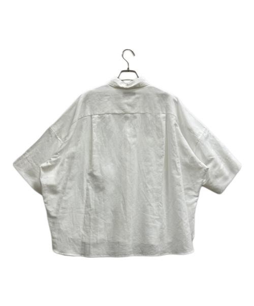 DRAWER（ドゥロワー）Drawer (ドゥロワー) ハーフスリーブ比翼シャツ ホワイト サイズ:36の古着・服飾アイテム
