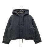 theoryセオリー）の古着「DOUBLE FLANNEL CROPPED PARKA/ダブル フランネル クロップド パーカー」｜グレー