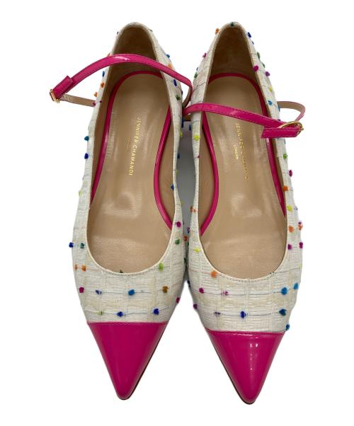 JENNIFER CHAMANDI（ジェニファーチャマンディ）JENNIFER CHAMANDI (ジェニファーチャマンディ) ポインテッドトゥパンプス ホワイト サイズ:35の古着・服飾アイテム