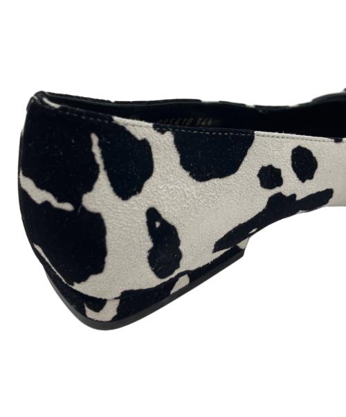 sergio rossi（セルジオロッシ）sergio rossi (セルジオロッシ) COW FLOCK アニマル柄パンプス ブラック×ホワイト サイズ:34 1/2の古着・服飾アイテム