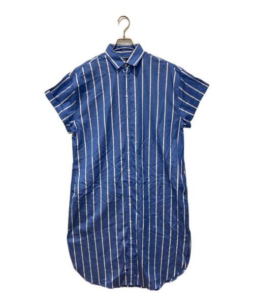 POLO RALPH LAUREN（ポロ・ラルフローレン）POLO RALPH LAUREN (ポロ・ラルフローレン) ストライプ半袖シャツワンピース ブルー サイズ:Mの古着・服飾アイテム