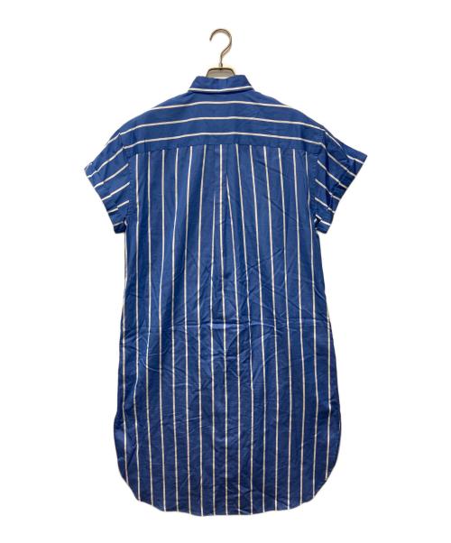 POLO RALPH LAUREN（ポロ・ラルフローレン）POLO RALPH LAUREN (ポロ・ラルフローレン) ストライプ半袖シャツワンピース ブルー サイズ:Mの古着・服飾アイテム
